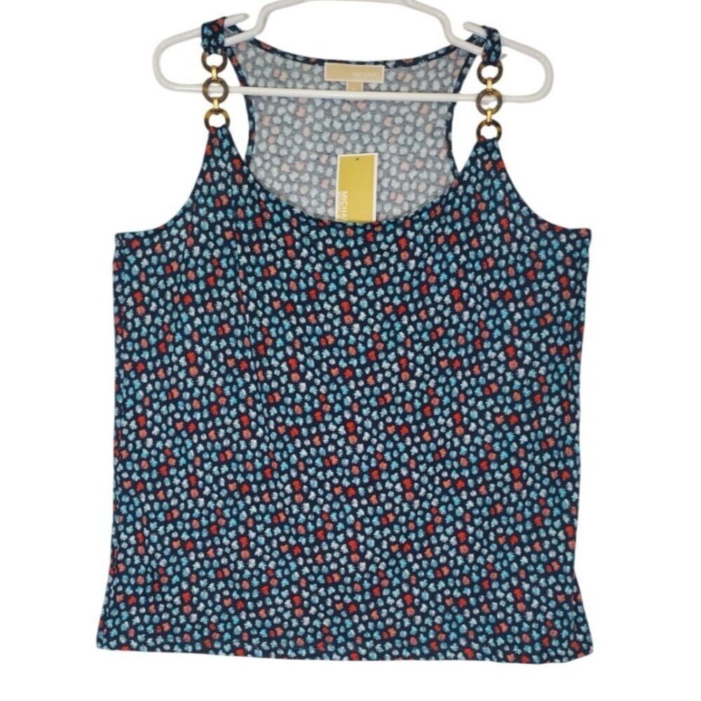 Michael Kors Blouse Women's XL Tortoiseshell Print Tank Top. NWT
